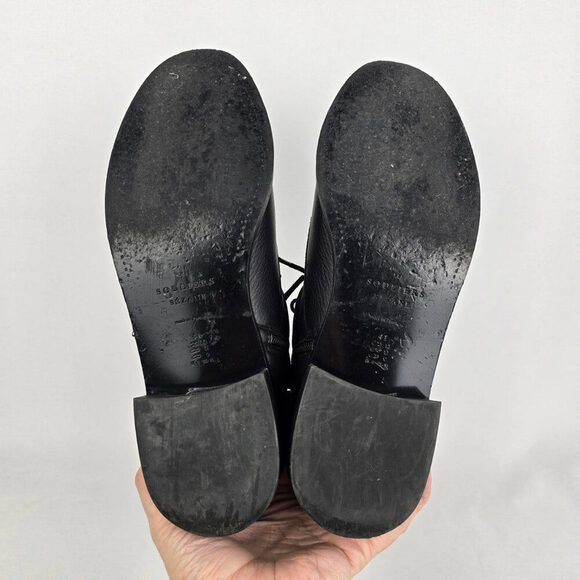 Souliers Sézane Black Leather Combat Boots Size 10 - Picture 7 of 9